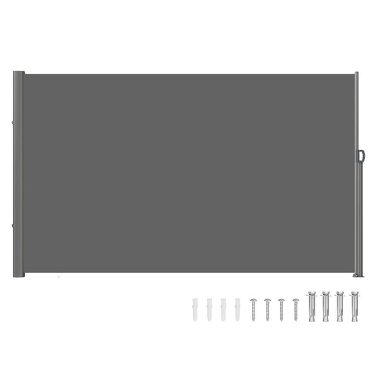Retractable Side Awning 160x300cm Aluminium UV 30+ Privacy Screen Gray