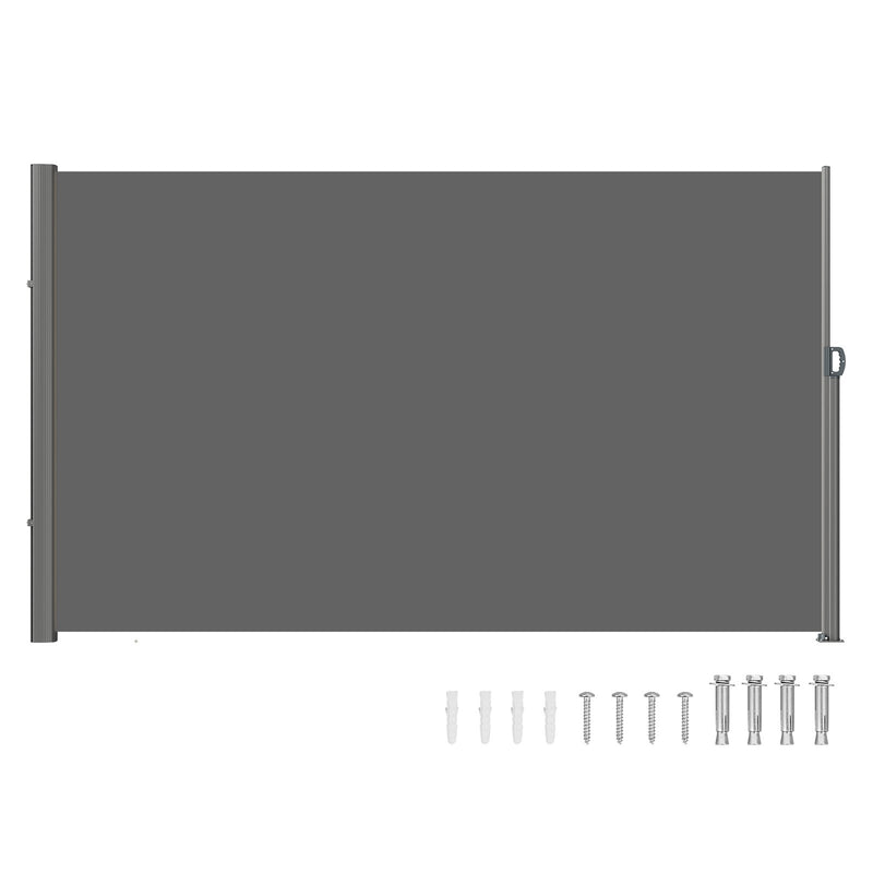 Retractable Side Awning 160x300cm Aluminium UV 30+ Privacy Screen Gray