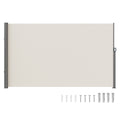 Retractable Side Awning 160x300cm Aluminum Polyester Beige