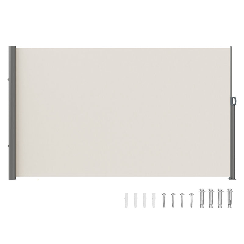 Retractable Side Awning 160x300cm Aluminum Polyester Beige