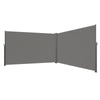 Retractable Side Awning, 160X600cm Aluminum Outdoor Privacy Screen, 280g Polyester Water-proof Retractable Patio Screen, UV 30+ Room Divider Wind Screen for Patio, Backyard, Balcony, Gray