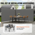 Retractable Side Awning 160x600cm Grey Polyester UV 30+ Patio