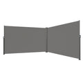 Retractable Side Awning 160x600cm Grey Polyester UV 30+ Patio