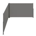 Retractable Side Awning 160x600cm Grey Polyester UV 30+ Patio