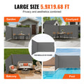 Retractable Side Awning 180x600cm Grey Polyester Patio Screen UV30+