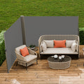 Retractable Side Awning 180x600cm Grey Polyester Patio Screen UV30+