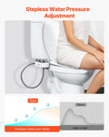 Bidet Toilet Attachment Non-Electric Dual Nozzle Adjustable Pressure