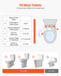 Bidet Toilet Attachment Non-Electric Dual Nozzle Adjustable Pressure