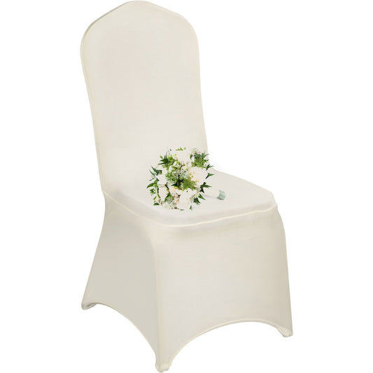 Stretch Spandex Chair Covers Beige 100pcs Folding Wedding Banquet