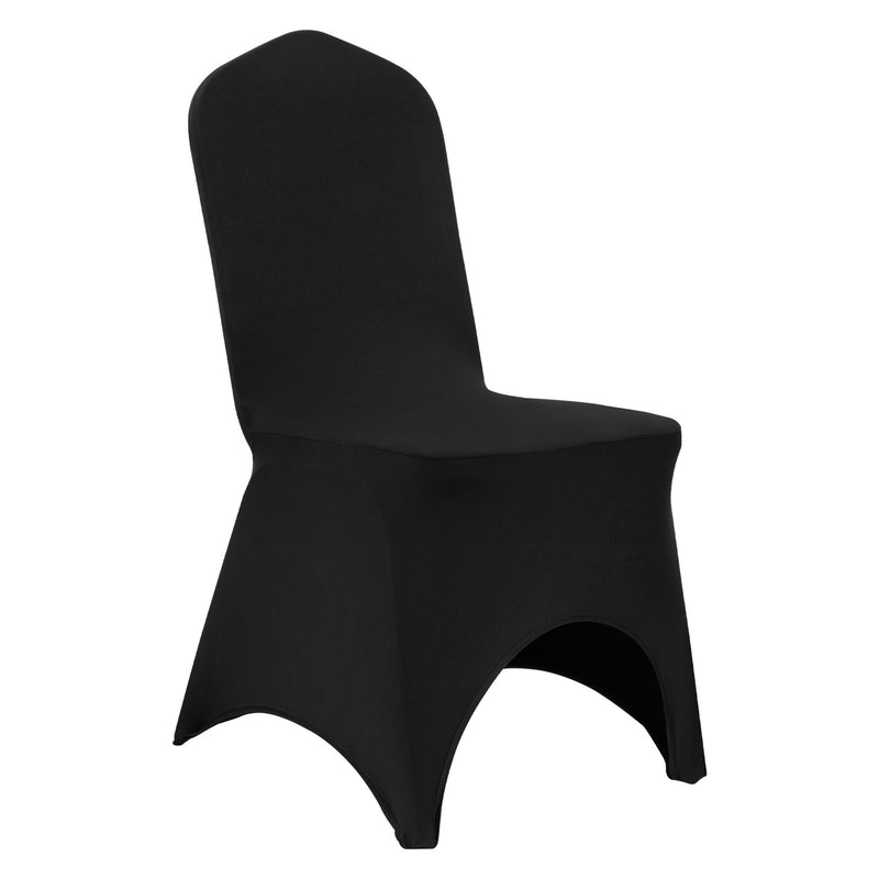 50x Black Chair Covers Spandex Stretch Wedding Banquet Party Polyester