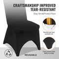 50x Black Chair Covers Spandex Stretch Wedding Banquet Party Polyester
