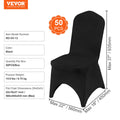 50x Black Chair Covers Spandex Stretch Wedding Banquet Party Polyester