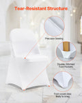 Stretch Spandex Chair Cover 12pc White Folding Universal Fitted