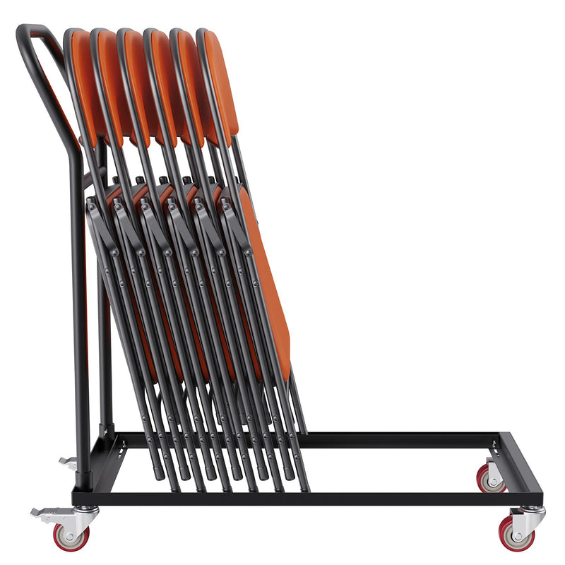 Folding Chair Dolly Cart 12 Capacity Iron Commercial Trolley 4 Casters