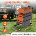 Folding Chair Dolly Cart 12 Capacity Iron Commercial Trolley 4 Casters