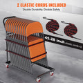 Folding Chair Dolly Cart 12 Capacity Iron Commercial Trolley 4 Casters
