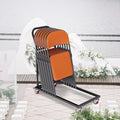 Folding Chair Dolly Cart 12 Capacity Iron Commercial Trolley 4 Casters