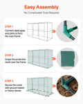 Crop Cage 3.56x1.2x1.94m Plant Protection Tent Zippered Door Garden