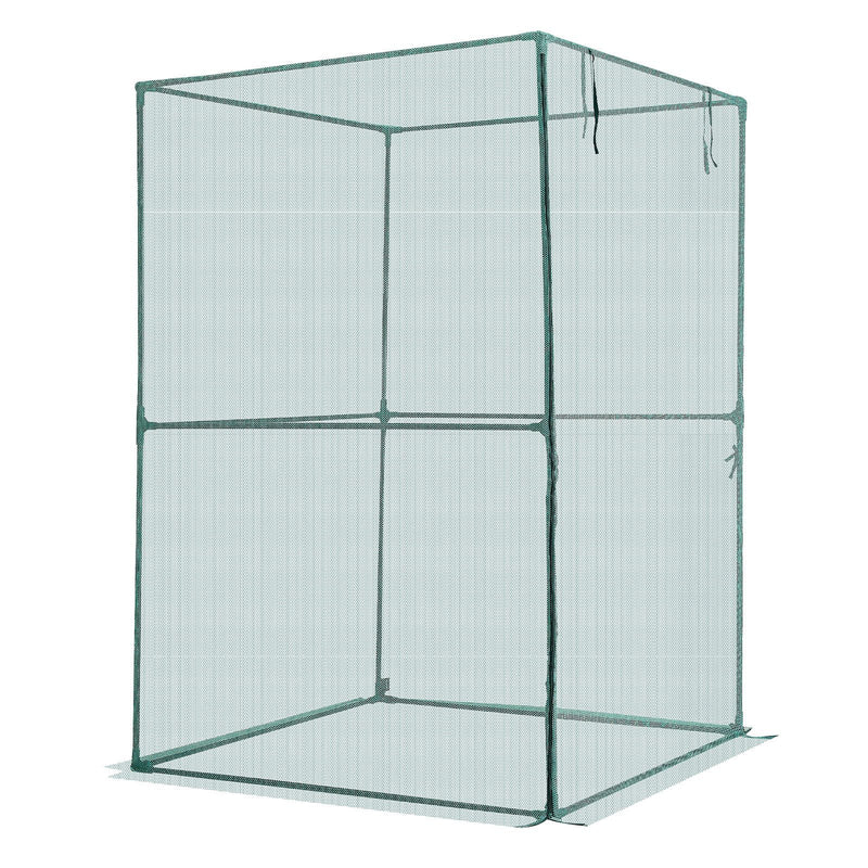 Crop Cage, 1.2 x 1.2 x 1.8 m Plant Protection Tent with Zippered Door, Wind-Resistant Tall Crop Cage, Easy to Install, Outdoor Raised Bed Cover, Tomato Plant Netting for Garden Patio Lawn