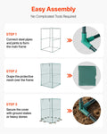 Crop Cage 1.2x1.2x1.8m Plant Protection Tent Zippered Door Garden