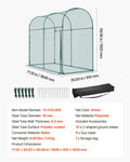 Crop Cage 1.8x0.91x1.5m Plant Protection Tent Zippered Door Frame