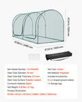 Crop Cage 2.48x1.2x1.2m Plant Protection Tent Zippered Door Frame