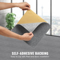Carpet Tiles Peel Stick 12 Pack Light Grey Self Adhesive DIY Floor