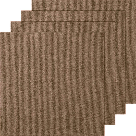 Carpet Tiles Peel and Stick 10 Pack Self Adhesive Dark Brown