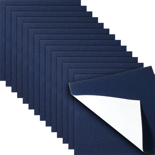 Carpet Tiles Peel Stick 15 Pack Dark Blue Self Adhesive Square