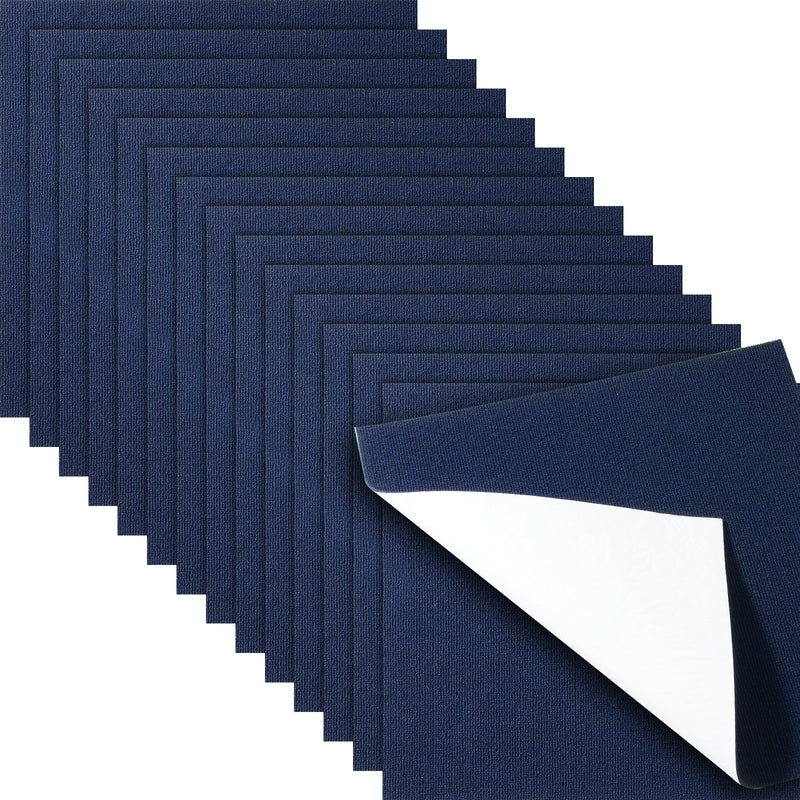 Carpet Tiles Peel Stick 15 Pack Dark Blue Self Adhesive Square