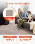 Carpet Tiles 457x457mm 10 Pack Self Adhesive Light Brown 2.1m²