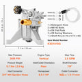 Pressure Washer Pump, 22 mm Shaft Vertical, 3400 PSI, 2.5 GPM, Replacement Power Washer Pumps Kit, Parts Washer Pump, Compatible with Honda, Simpson, RYOBI, Briggs & Stratton, Subaru, Craftsman