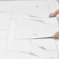 Self Adhesive Vinyl Floor Tiles 390 x 23.6 inch, 1.5mm Thick Peel & Stick, White Marble Texture DIY Flooring for Kitchen, Dining Room, Bedrooms & Bathrooms, Easy for Home Decor