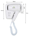 Dolphy Wall Mount Hair Dryer 1200W White