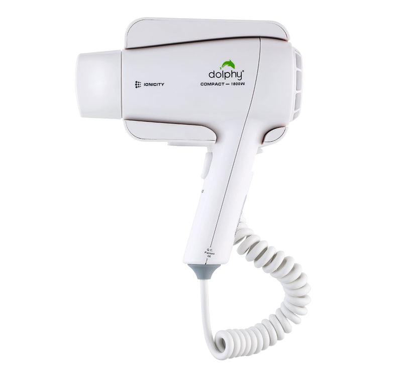 Dolphy Plaza 1800W Wall Mount Hair Dryer White