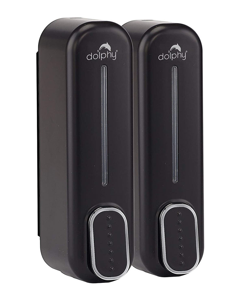 Dolphy Dual Soap Shampoo Dispenser 300ml Black