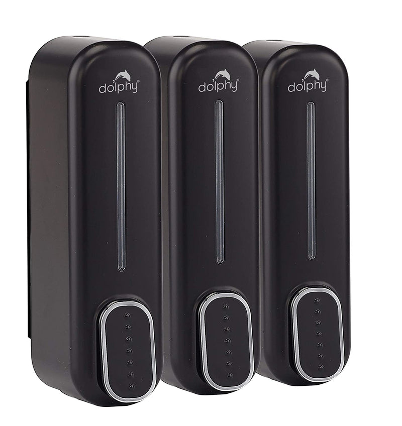 Dolphy Manual Soap Dispenser 300ml Pack 3 Black