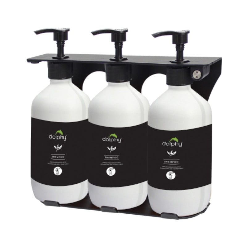 Dolphy Manual Liquid Soap Dispenser 500ml White x3 Pack