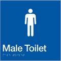 Dolphy Male Toilet Braille Sign Blue White 80mm