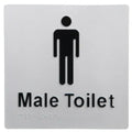 Dolphy Male Toilet Braille Sign Silver Black