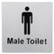 Dolphy Male Toilet Braille Sign Silver Black