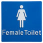 Female Toilet Braille Sign Blue / White