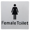 Dolphy Braille Toilet Sign Female Silver/Black