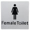 Dolphy Braille Toilet Sign Female Silver/Black