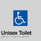 Dolphy Disabled Toilet Braille Sign Silver Black Unisex