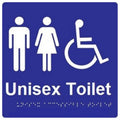 Dolphy Accessible Toilet Braille Sign Blue White Unisex