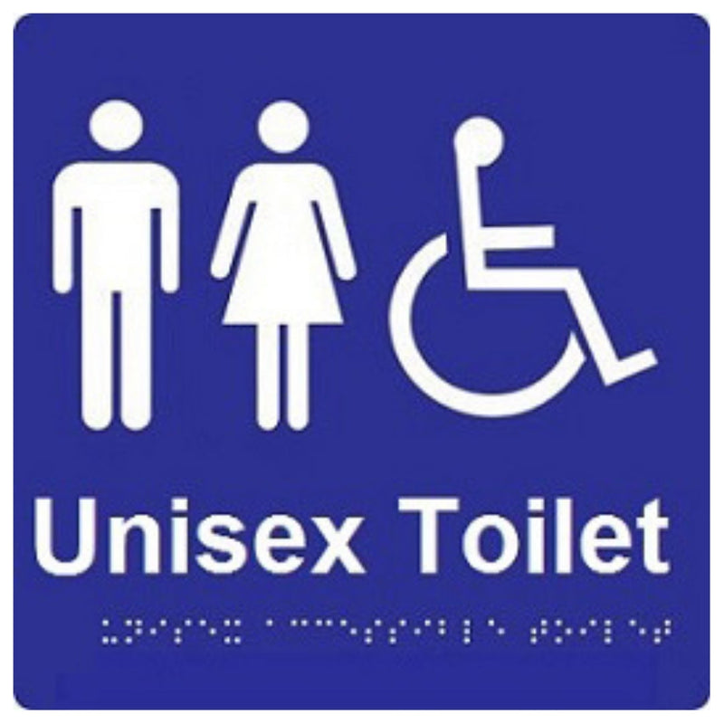 Dolphy Accessible Toilet Braille Sign Blue White Unisex