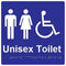 Dolphy Accessible Toilet Braille Sign Blue White Unisex