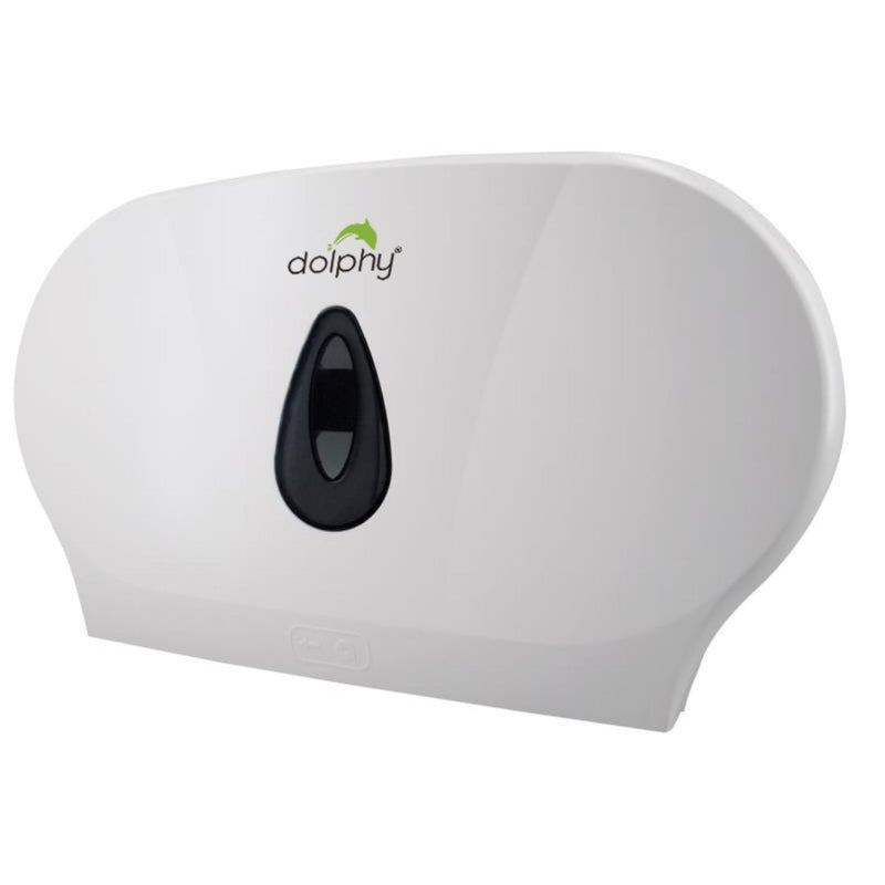 Dolphy Twin Jumbo Toilet Roll Dispenser White