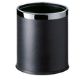 Dolphy Round Leatherette Black Waste Bin